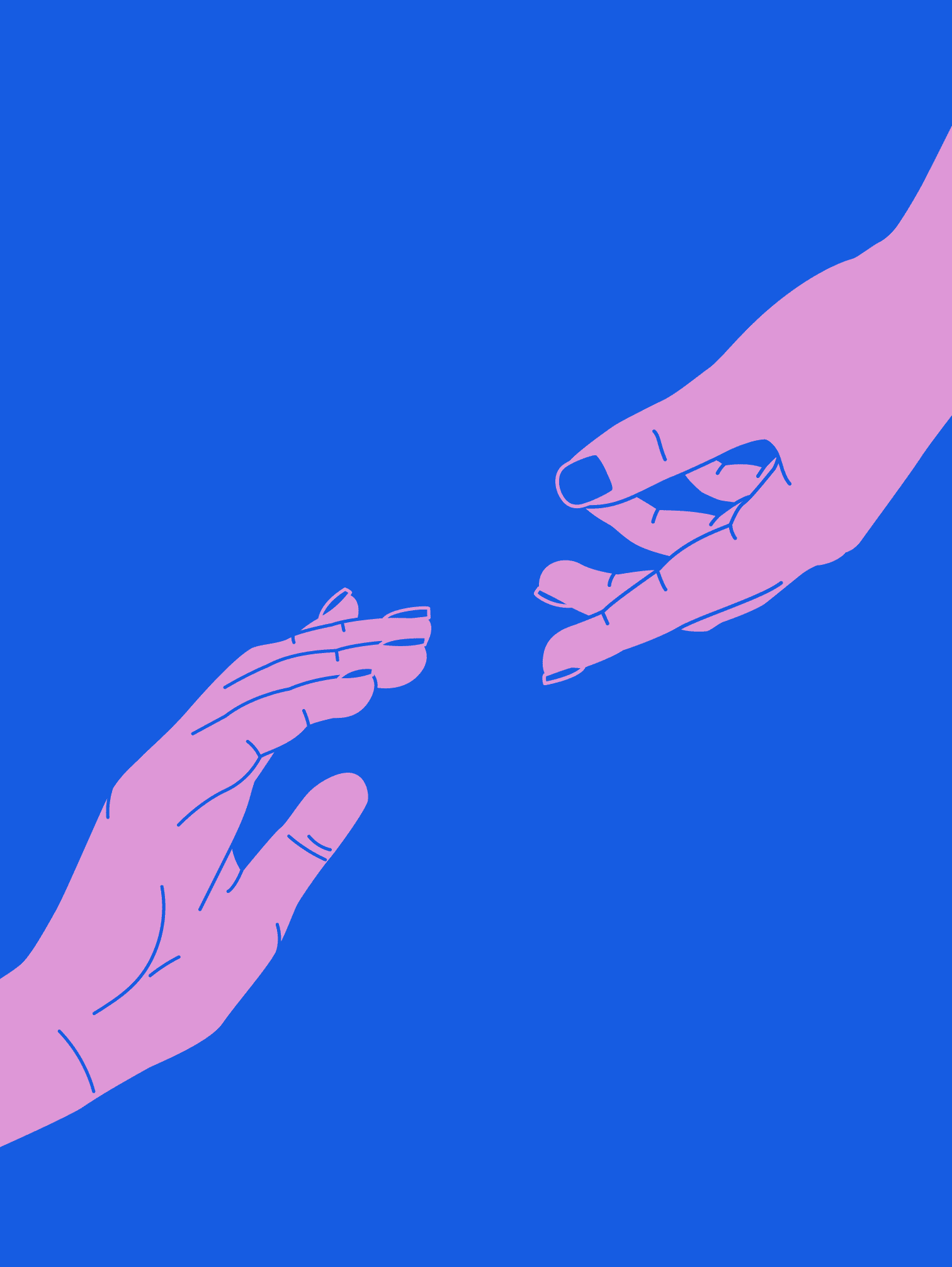 Hands blue background image